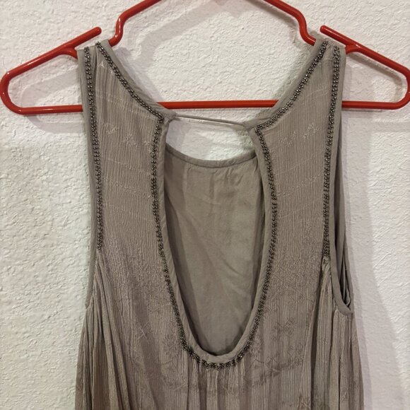 Free People Delilah Beaded Mini Dress Tan - Picture 6 of 7